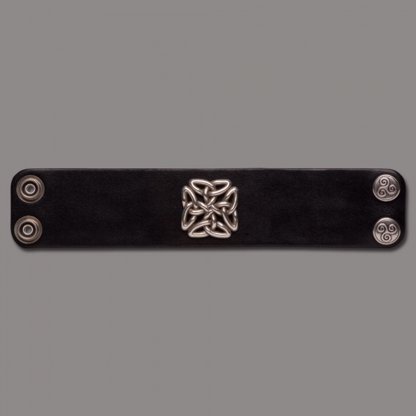 Leather Bracelet Knot Square black