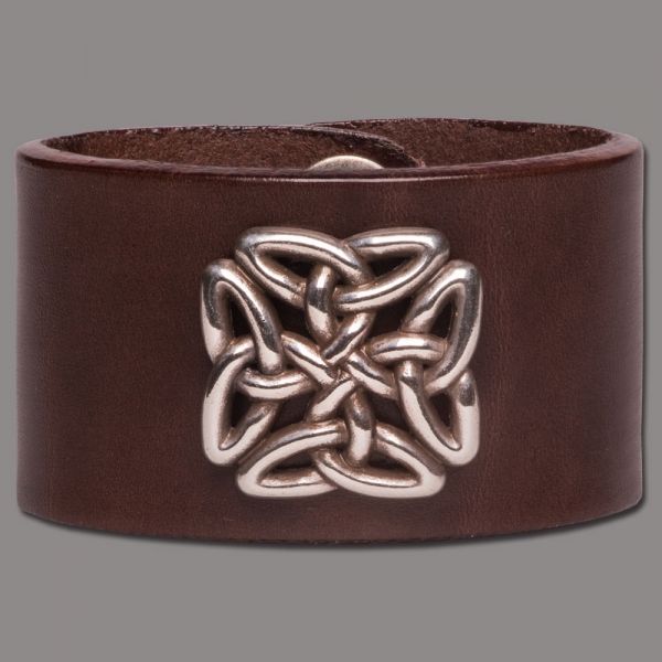 Lederarmband Knot Square braun