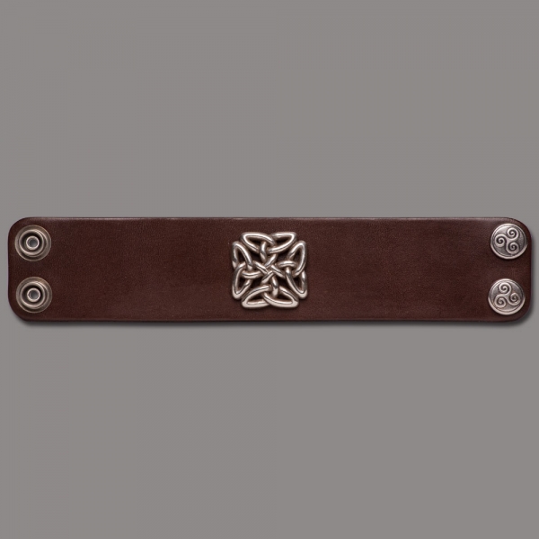 Leather Bracelet Knot Square brown