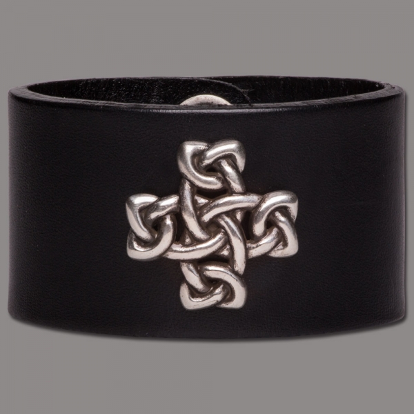 Leather Bracelet Cross Knot black