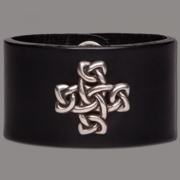 Lederarmband Cross Knot schwarz