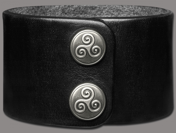Leather Bracelet 40mm (1 9/16 inch) black