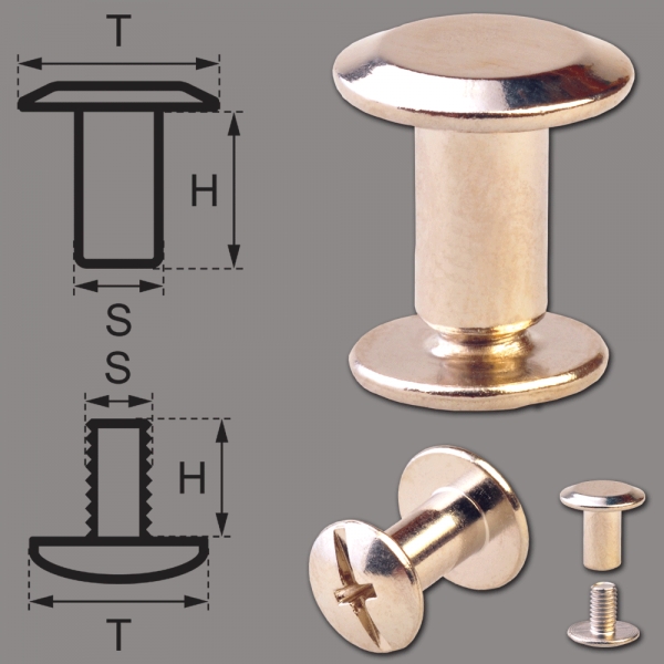 Schraubnieten 7MM nickel-glänzend