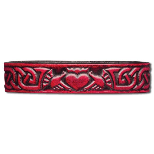 Leather Bracelet Celtic 16mm Claddagh (7)