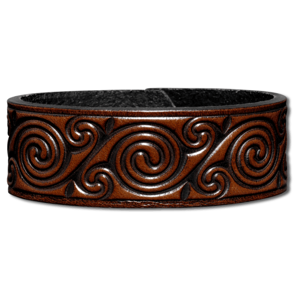 Leather Bracelet 24mm (15/16 inch) Spiral (4) brown-antique