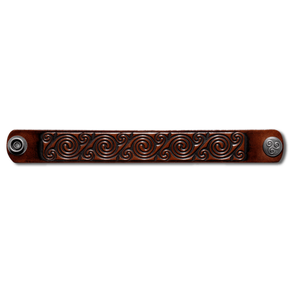 Leather Bracelet 24mm (15/16 inch) Spiral (4) brown-antique