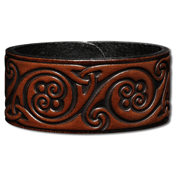 Leather Bracelet 32mm (1 1/4 inch) Spiral (4) brown-antique