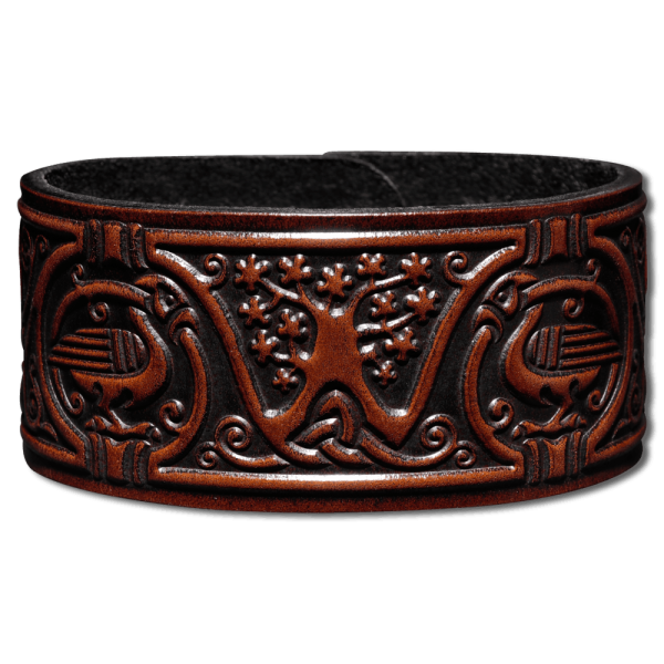 Lederarmband 32mm Lebensbaum (6) braun-antik
