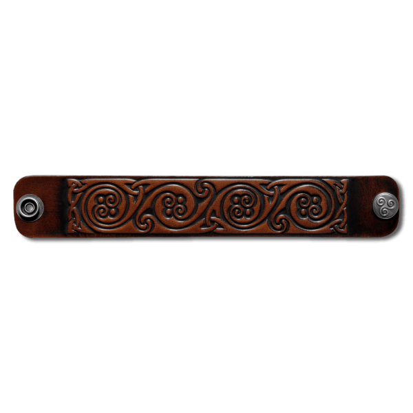 Leather Bracelet 32mm (1 1/4 inch) Spiral (4) brown-antique