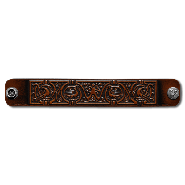 Lederarmband 32mm Lebensbaum (6) braun-antik