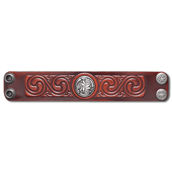 Leather Wristband Celtic Spiral