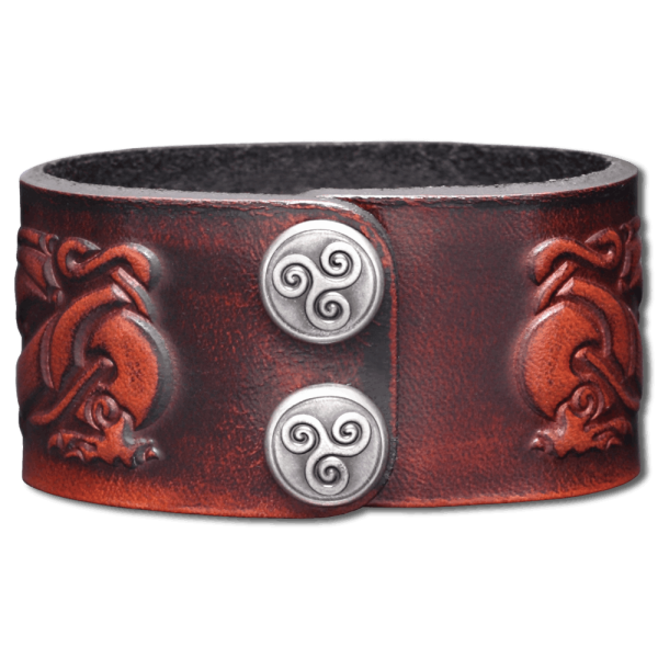 Lederarmband Triskel-Dragon