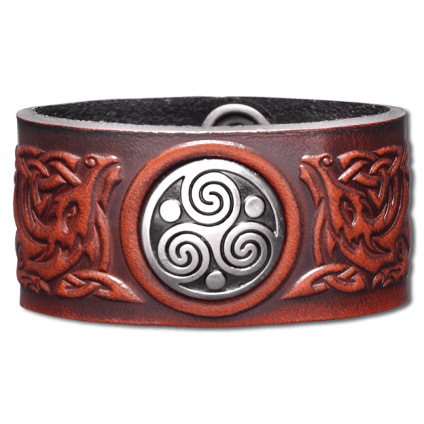 Lederarmband Triskel-Dragon