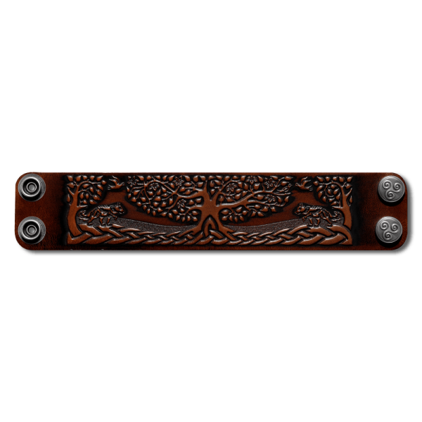 Leather Bracelet 40mm (1 9/16 inch) Tree of Life (6) brown-antique