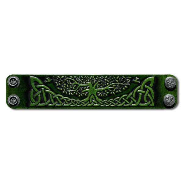 Lederarmband 40mm Lebensbaum (16) grün-antik