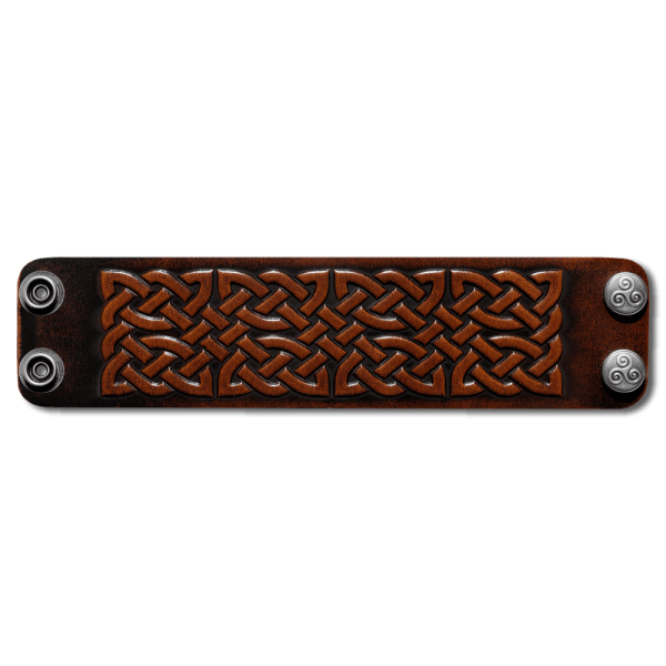 Leather Wristband 48mm (1 7/8 inch) keltischer Knoten (2) brown-antique