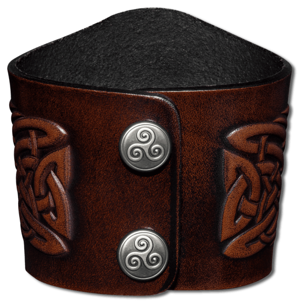 Leather Bracelet 80mm (3 1/8 inch) Tree of Life in Knot (6) brown-antique