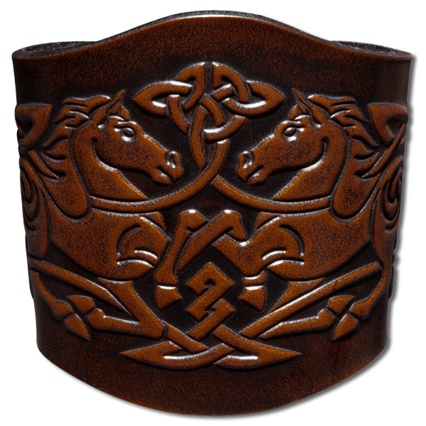 Leather Bracelet 80mm (3 1/8 inch) Horses (11) brown-antique