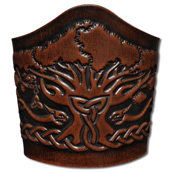 Leather Bracelet 90mm (3 9/16 inch) Tree of Life (6) brown-antique