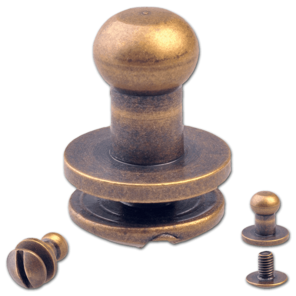 Button Screw Studs 5mm brass-antique