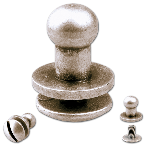 Knopfschraubnieten 5mm silber-antik