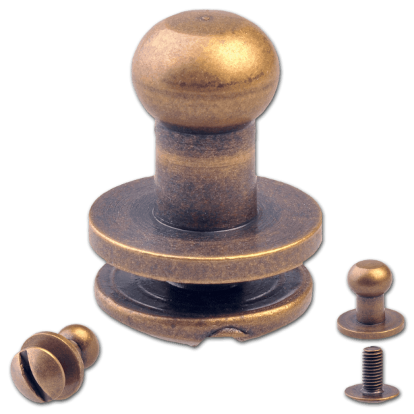Knopfschraubnieten 6mm messing-antik