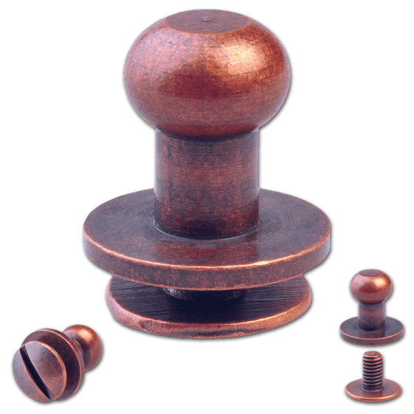 Knopfschraubnieten 6mm kupfer-antik
