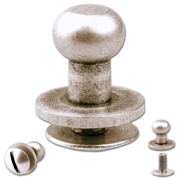 Knopfschraubnieten 6mm silber-antik