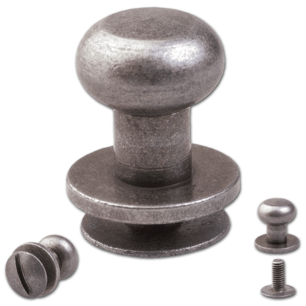 Knopfschraubnieten 8mm nickel-antik