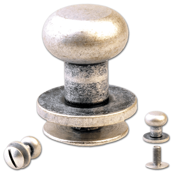 Knopfschraubnieten 8mm silber-antik