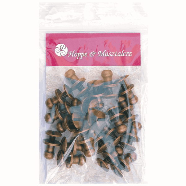 Button Screw Studs 5mm copper-antique