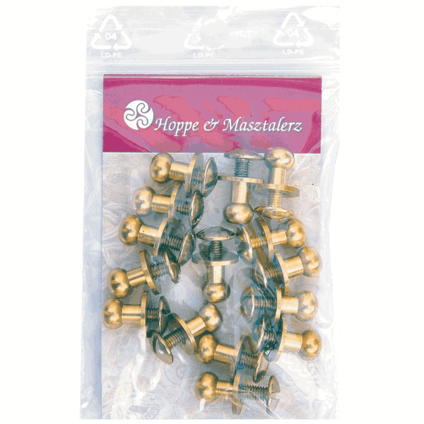 Knopfschraubnieten 6mm messing-glänzend (goldfarben)