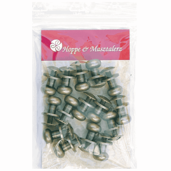Knopfschraubnieten 8mm nickel-antik