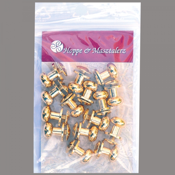 Button Screw Studs 8mm brass-glossy (gold colored)