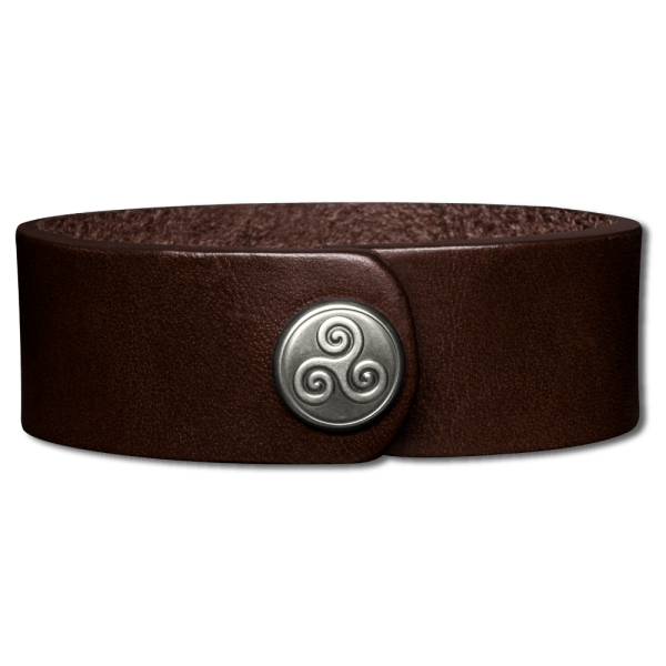 Leather Bracelet 24mm (15/16 inch) brown