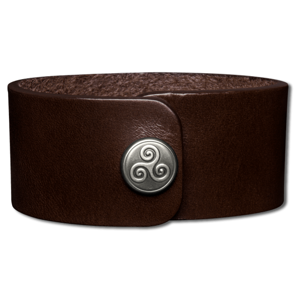 Leather Bracelet 32mm (1 1/4 inch) brown
