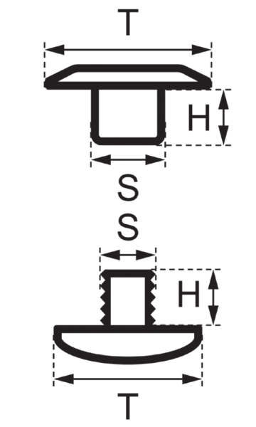 Schraubnieten 3MM messing-glänzend (goldfarben)