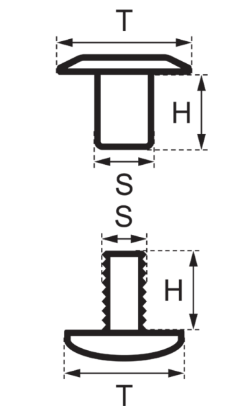 Schraubnieten 5MM nickel-geschwärzt