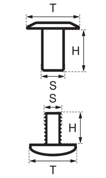 Schraubnieten 7MM nickel-antik