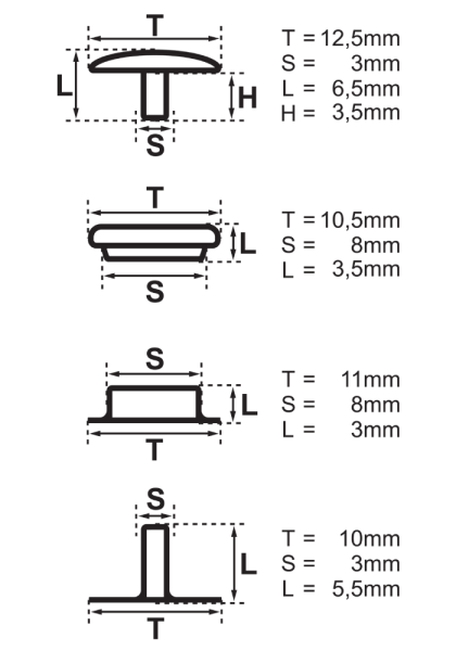 Ringfeder-Druckknöpfe "F0" 12.5mm Keltische Triskele aus Messing (nickel frei), Finish: nickel-antik