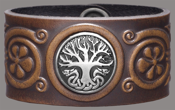 Leather Wristband Tree of Life