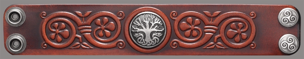 Leather Wristband Tree of Life