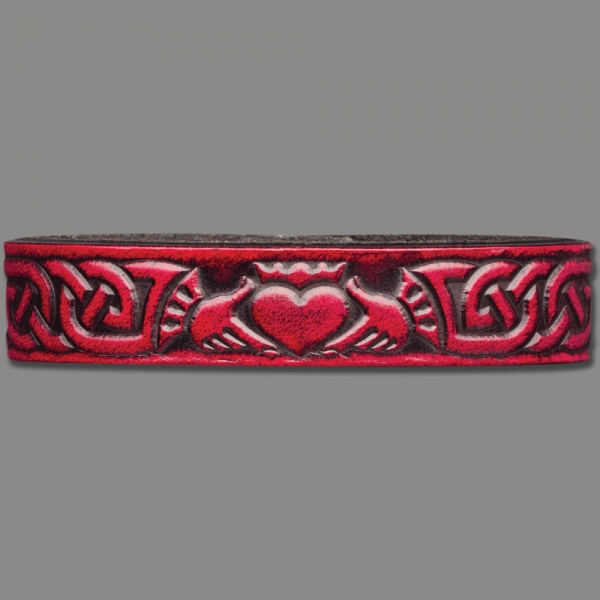 Leather Bracelet Celtic 16mm Claddagh (7)