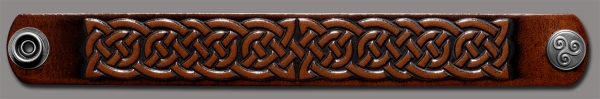 Leather Bracelet 24mm (15/16 inch) Knotwork (2) brown-antique