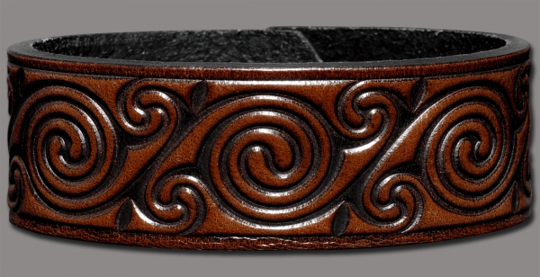 Leather Bracelet 24mm (15/16 inch) Spiral (4) brown-antique