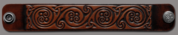 Leather Bracelet 32mm (1 1/4 inch) Spiral (4) brown-antique