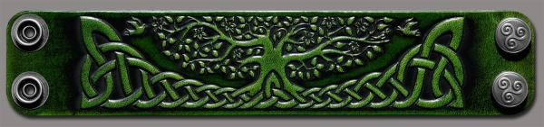 Lederarmband 40mm Lebensbaum (16) grün-antik