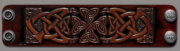 Lederarmband 48mm keltisches Kreuz (6) braun-antik