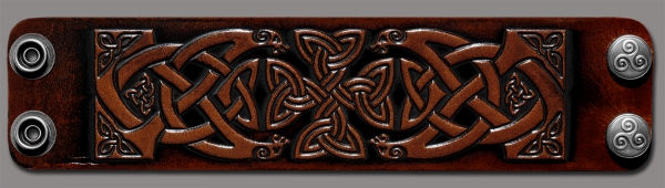 Lederarmband 48mm keltisches Kreuz (6) braun-antik