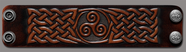 Lederarmband 48mm Triskele Knoten (7) braun-antik